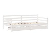 Daybed with Drawers Sofa Bed Guest White 90x200 cm Solid Wood Pine vidaXL