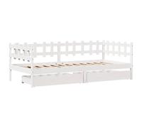Daybed with Drawers Sofa Bed Guest White 90x200 cm Solid Wood Pine vidaXL