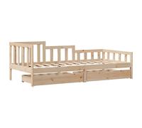 Daybed with Drawers Sofa Bed Sleeper 80x200 cm Solid Wood Pine vidaXL