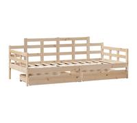 Daybed with Drawers Sofa Bed Sleeper Bed Guest Bed Solid Wood Pine vidaXL