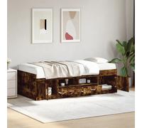 Daybed with Drawers without Mattress Smoked Oak 90x200 cm
