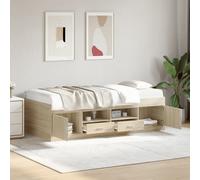 Daybed with Drawers without Mattress Sonoma Oak 75x190 cm Small Single
