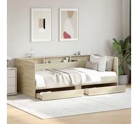 Daybed with Drawers Sofa Bed Daybed Couch Guest Bed Engineered Wood vidaXL