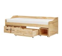Beliani Daybed With Storage Pine Wood Royville 90 X 200 Cm Eu Single Light Brown