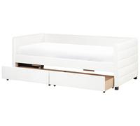 Beliani Daybed With Storage Marray Velvet Off-White 90 X 200 Cm (Eu Single)