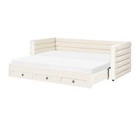 Daybed with Storage Velvet MEUDON 90 x 200 cm (EU Single) Off-White