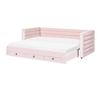 Daybed with Storage Velvet MEUDON 90 x 200 cm (EU Single) Pastel Pink