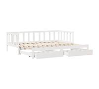 Daybed with Trundle and Drawers Sofa Bed Guest Bed Solid Wood Pine vidaXL