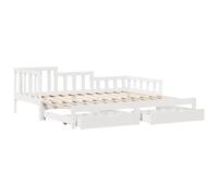 Daybed with Trundle and Drawers Sofa Bed Guest Bed Solid Wood Pine vidaXL