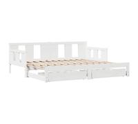 Daybed with Trundle and Drawers Sofa Bed Guest Bed Solid Wood Pine vidaXL