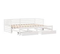 Daybed with Trundle and Drawers Sofa Bed Guest Bed Solid Wood Pine vidaXL