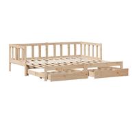 Daybed with Trundle and Drawers Sofa Bed Guest Bed Solid Wood Pine vidaXL