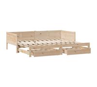 vidaXL Daybed with Trundle and Drawers without Mattress 90x190 cm Single