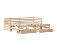 Daybed with Trundle and Drawers Sofa Bed Guest Bed Solid Wood Pine vidaXL