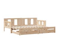 Daybed with Trundle and Drawers Sofa Bed Guest Bed Solid Wood Pine vidaXL