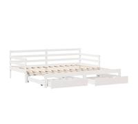 Daybed with Trundle and Drawers Sofa Bed Guest Bed Solid Wood Pine vidaXL