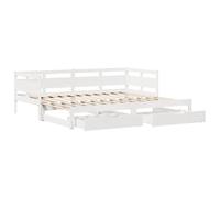 Daybed with Trundle and Drawers Sofa Bed Guest Bed Solid Wood Pine vidaXL