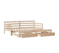 Daybed with Trundle and Drawers Sofa Bed Guest Bed Solid Wood Pine vidaXL