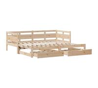 Daybed with Trundle and Drawers Sofa Bed Guest Bed Solid Wood Pine vidaXL