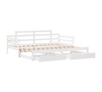 Daybed with Trundle and Drawers Sofa Bed Guest Bed Solid Wood Pine vidaXL