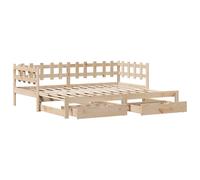 vidaXL Daybed with Trundle & Drawers Sofa Bed White 90x190 cm Solid Wood Pine