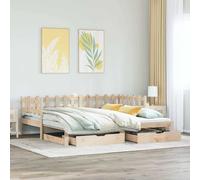 vidaXL Daybed with Trundle and Drawers without Mattress 80x200 cm