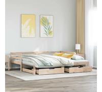 vidaXL Daybed with Trundle and Drawers without Mattress 80x200 cm