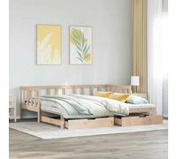 vidaXL Daybed with Trundle and Drawers without Mattress 80x200 cm