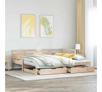 Daybed with Trundle and Drawers Sofa Bed Guest Bed Solid Wood Pine vidaXL
