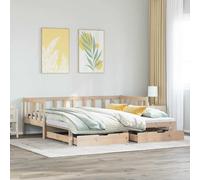 vidaXL Daybed with Trundle and Drawers without Mattress 90x200 cm
