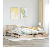 Daybed with Trundle and Drawers without Mattress 90x200 cm
