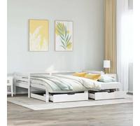 vidaXL Daybed with Trundle and Drawers without Mattress White 80x200 cm