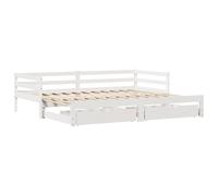 Daybed with Trundle & Drawers Sofa Bed White 80x200 cm Solid Wood Pine vidaXL