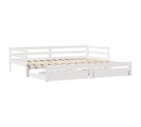 Daybed with Trundle & Drawers Sofa Bed White 90x190 cm Solid Wood Pine vidaXL