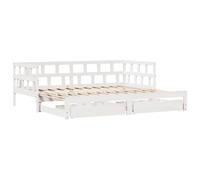 Daybed with Trundle & Drawers Sofa Bed White 90x200 cm Solid Wood Pine vidaXL