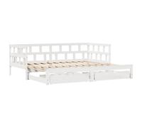 Daybed with Trundle & Drawers Sofa Bed White 90x200 cm Solid Wood Pine vidaXL