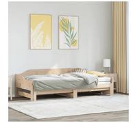 Daybed with Trundle Solid Pine Natural 90x190 cm Sofa Bed Rustic Extra Storage +