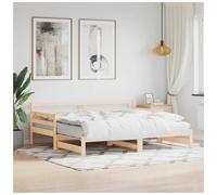 (natural, 90 x 200 cm) vidaXL Daybed with Trundle Sofa Bed Guest Bed Sleeper Sofa Solid Wood Pine
