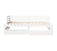Daybed with Trundle, Storage Drawers, Sofa Bed for Adults and Kids, 90x200 cm Solid Wood, Space Saving Furniture (90 x 200 cm)