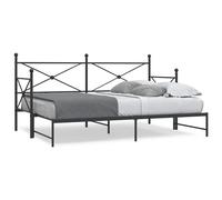 vidaXL Daybed with Trundle without Mattress Black 90x190 cm Steel