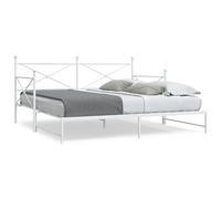 (white, 107 x 203 cm/with trundle) vidaXL Daybed with Trundle without Mattress Black 100x200 cm Steel sofa bed