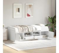 Daybed with underbed storage drawers engineered wood white 90x190cm single sofa