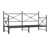 (black, 75 x 190 cm/with trundle) vidaXL Daybed with Trundle without Mattress Black 100x200 cm Steel sofa bed