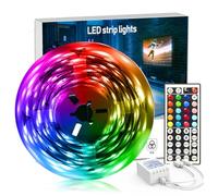 DAYBETTER Led Tape Light Strip Lights 32.8ft 10m with 44 Keys IR Remote and 12V Power Supply Flexible Color Changing 5050 RGB 300 LEDs Light Strips Kit for Home, Bedroom, Kitchen,DIY Decoration