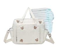 Daycare Diaper Bag Nappy Bear Embroidery Compartment Tote with Zipper