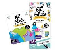 Daycare Labels Value Pack - Bottle Labels (All-Purpose White) and Clothing Labels (Bright White), Waterproof Labels, Multipurpose Labels