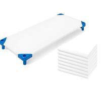 Daycare/Pre-School Cot Sheet - Corner Elastic Loops - Cot Sheets for Toddler and Preschool - 100% Cotton Daycare Cot Sheet, Pack of 4 - White Solid - 23" W X 52" L