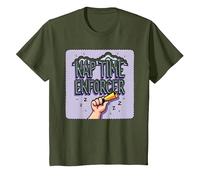 Daycare Teachers Nap Time Enforcer Funny Gift T-Shirt, Kids, Olive, 2 Years