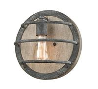 DAYCENT Farmhouse Wood Wall Sconce Retro Rustic Wall Light Fixtures 1-Light Industrial Vintage Caged Sconces Wall Lighting Antique Wooden Wall Lamp for Bedroom Hallway Kitchen Corridor Living Room