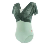 Daydance Green Dance Leotards for Women, Teen Girls, Lyrical Ballet Bodysuit with Adjustable Straps, Green 2, Small